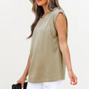  Julietta Studded Cap Sleeve Round Neck Top