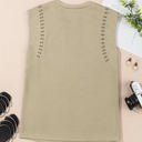  Julietta Studded Cap Sleeve Round Neck Top