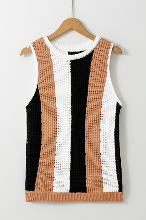Juliette Block Sleeveless Knitted Sweater