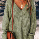 Jungle Green Large Juliette Loose Eyelet Shoulder Sweater