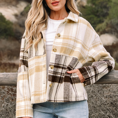Julinique Plaid Patchwork Side Shacket