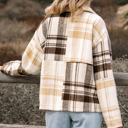  Julinique Plaid Patchwork Side Shacket