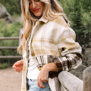  Julinique Plaid Patchwork Side Shacket