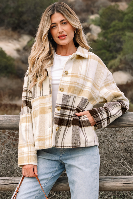 Julinique Plaid Patchwork Side Shacket