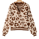  June Printed Knit Casual Sweater