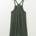  Jungle Green Plus Size Corduroy Pocketed Wide Leg Overall