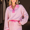  Juniper Stripe Collared Pullover and Skort Outfit