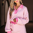  Juniper Stripe Collared Pullover and Skort Outfit