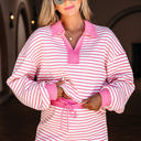  Juniper Stripe Collared Pullover and Skort Outfit