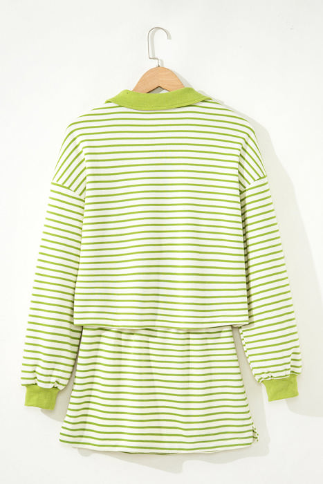 Juniper Stripe Collared Pullover and Skort Outfit