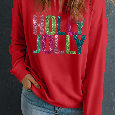 Junora Jolly Printing Christmas Pullover