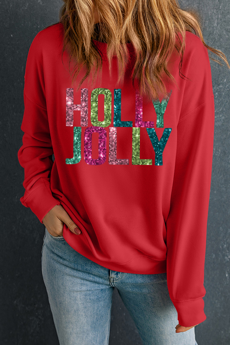 Junora Jolly Printing Christmas Pullover