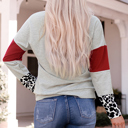  Junotia Shoulder Splicing Sleeves Sweatshirt