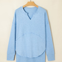  Kahlani Terry Raw Hem Long Sleeve Top