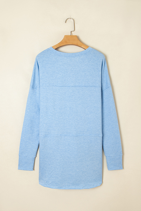 Kahlani Terry Raw Hem Long Sleeve Top