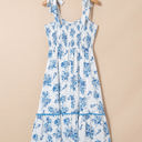  Kai Floral Shirred Knot Shoulder Sleeveless Long Dress