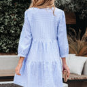  Kaia Stripe Bracelet Sleeve Tiered Dress with Pockets