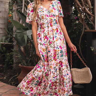 Kaitlyn Floral Short Sleeve Maxi Dress