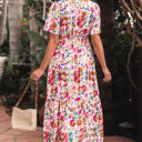  Kaitlyn Floral Short Sleeve Maxi Dress