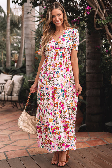 Kaitlyn Floral Short Sleeve Maxi Dress