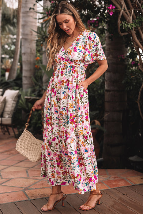 Kaitlyn Floral Short Sleeve Maxi Dress