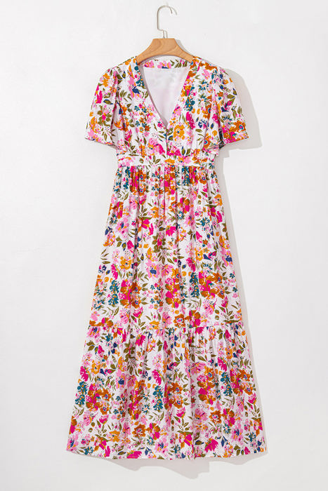 Kaitlyn Floral Short Sleeve Maxi Dress