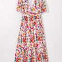  Kaitlyn Floral Short Sleeve Maxi Dress