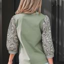  Kaiya Sleeve Contrast Patchwork Blouse