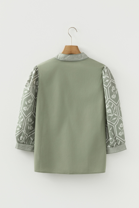 Kaiya Sleeve Contrast Patchwork Blouse