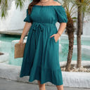 Kali Plus Size Frilled U Neck Midi Dress