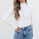 White XL Kaliyah See Through Mock Long Sleeve Top