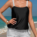  Kaliyah Striped Patchwork Tankini Set