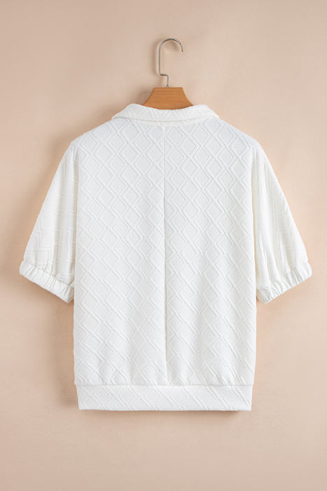 Kami Striped Collar Textured Blouse
