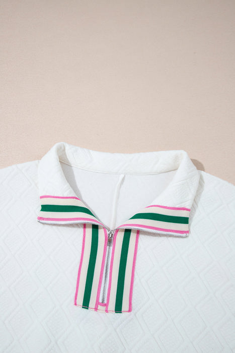 Kami Striped Collar Textured Blouse