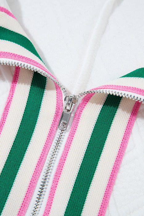 Kami Striped Collar Textured Blouse