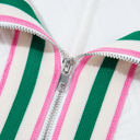  Kami Striped Collar Textured Blouse