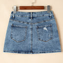  Kamryn Rhinestone Distressed Denim Skirt