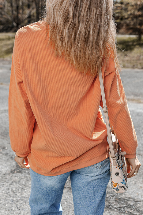 Kamryn Ribbed Corduroy Oversized Sweatshirt