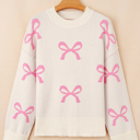 Pink Large Kara Drop Shoulder Loose Sweater