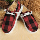  Kara Vintage Plaid Lace Up Flat Shoes