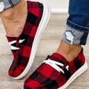 Plaid Size 8 Kara Vintage Plaid Lace Up Flat Shoes
