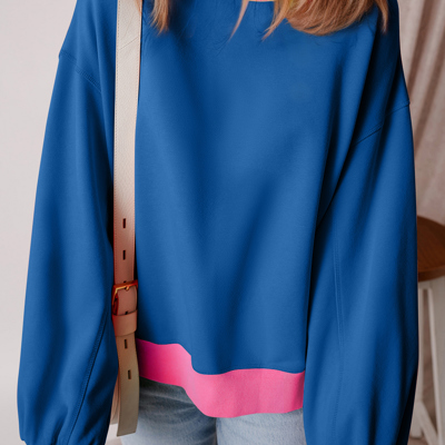 Karilia Colorblock Bubble Sleeve Sweatshirt