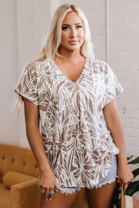 Karter Floral V Neck Short Sleeve Loose Fit Blouse