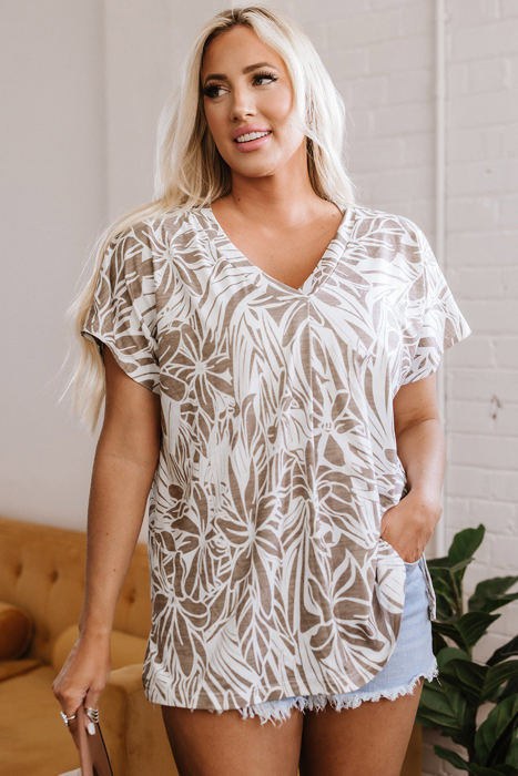 Karter Floral V Neck Short Sleeve Loose Fit Blouse