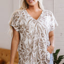  Karter Floral V Neck Short Sleeve Loose Fit Blouse
