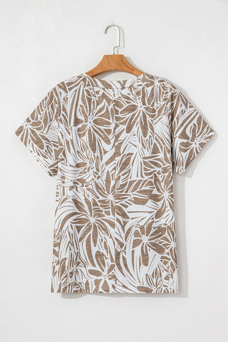 Karter Floral V Neck Short Sleeve Loose Fit Blouse