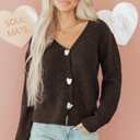  Kassidy Heart Metal Cardigan Sweater