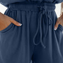  Kassidy Knit Open Back Cap Sleeve Drawstring Romper