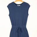  Kassidy Knit Open Back Cap Sleeve Drawstring Romper