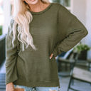 Green Large Kassidy Waffle Knit Oversized Top